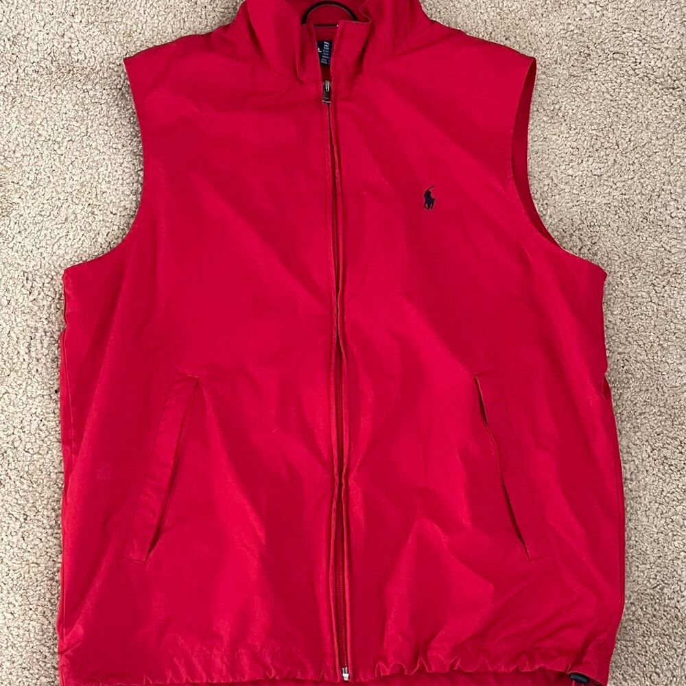 Polo-ralph-lauren Men's Red Polo golf vest jacket. Size small. Vintage